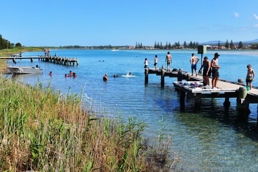 Swimming in Lake Illawarra