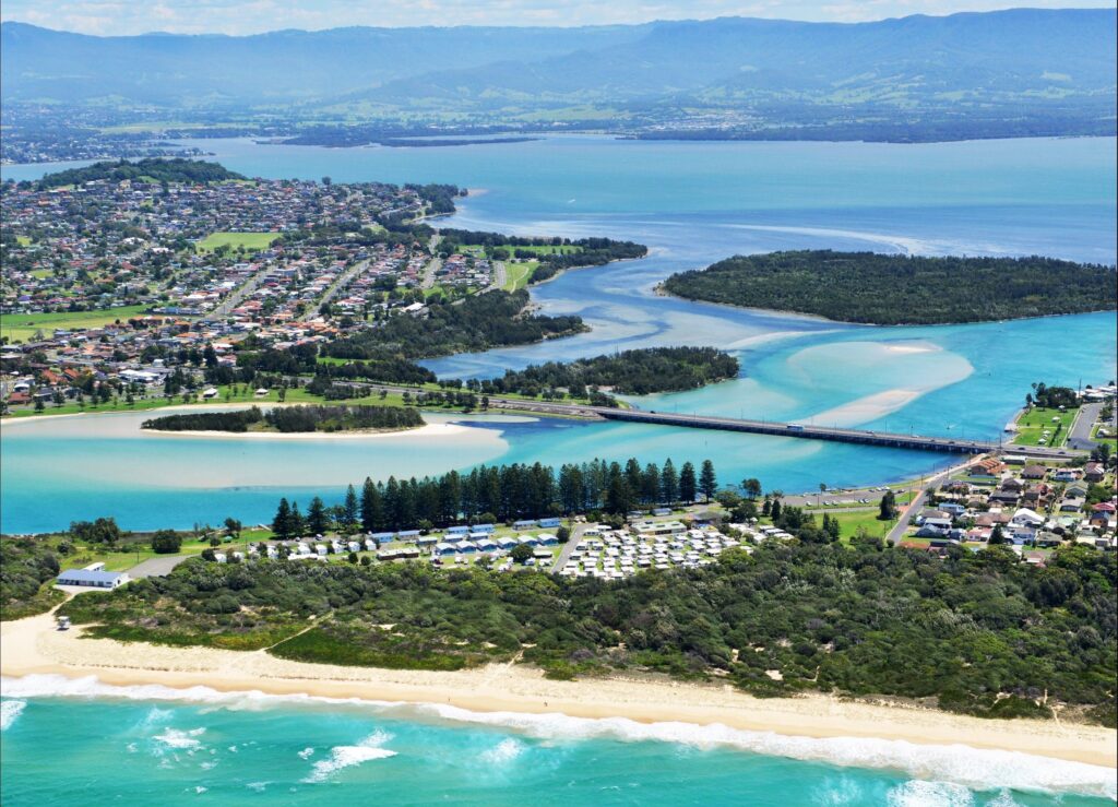 Aerial of Windang Beach Tourist Park